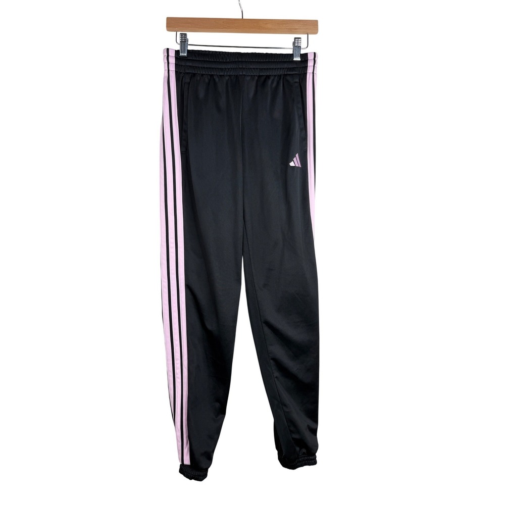 Adidas Women's Tech Fleece Jogger Black Pink 3 Stripes Size Small